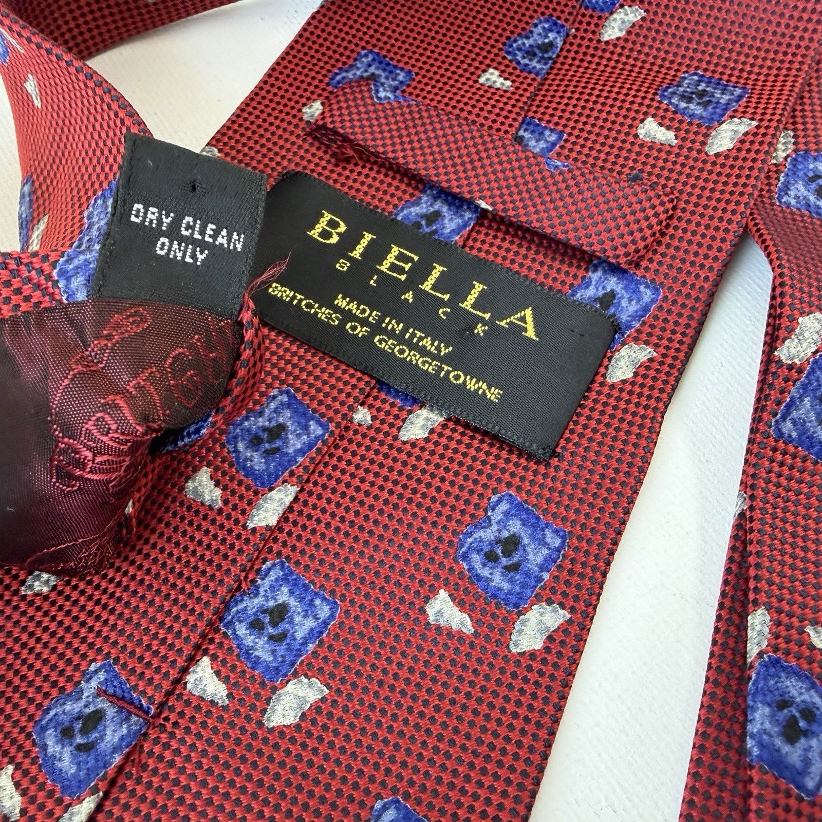 Vintage Biella Silk Tie Made in Italy for Britches of Georgetown VTG Size ONE SIZE - 6 Thumbnail