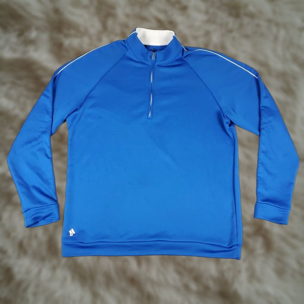 Adidas Adidas Sweater Mens Large Blue Lightweight 1/4 Zip Up Pullover Sweatshirt Sweater Adidas Mens L Blue Lightweight 1/4 Zip Up Pullover Sweatshirt Size US L / EU 52-54 / 3 - 1 Thumbnail