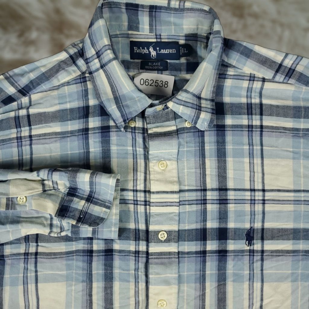 Ralph Lauren Ralph Lauren Shirt Mens Large Blue Plaid Pony Button-Up Long Sleeve Casual Classic Size US L / EU 52-54 / 3 - 1 Thumbnail