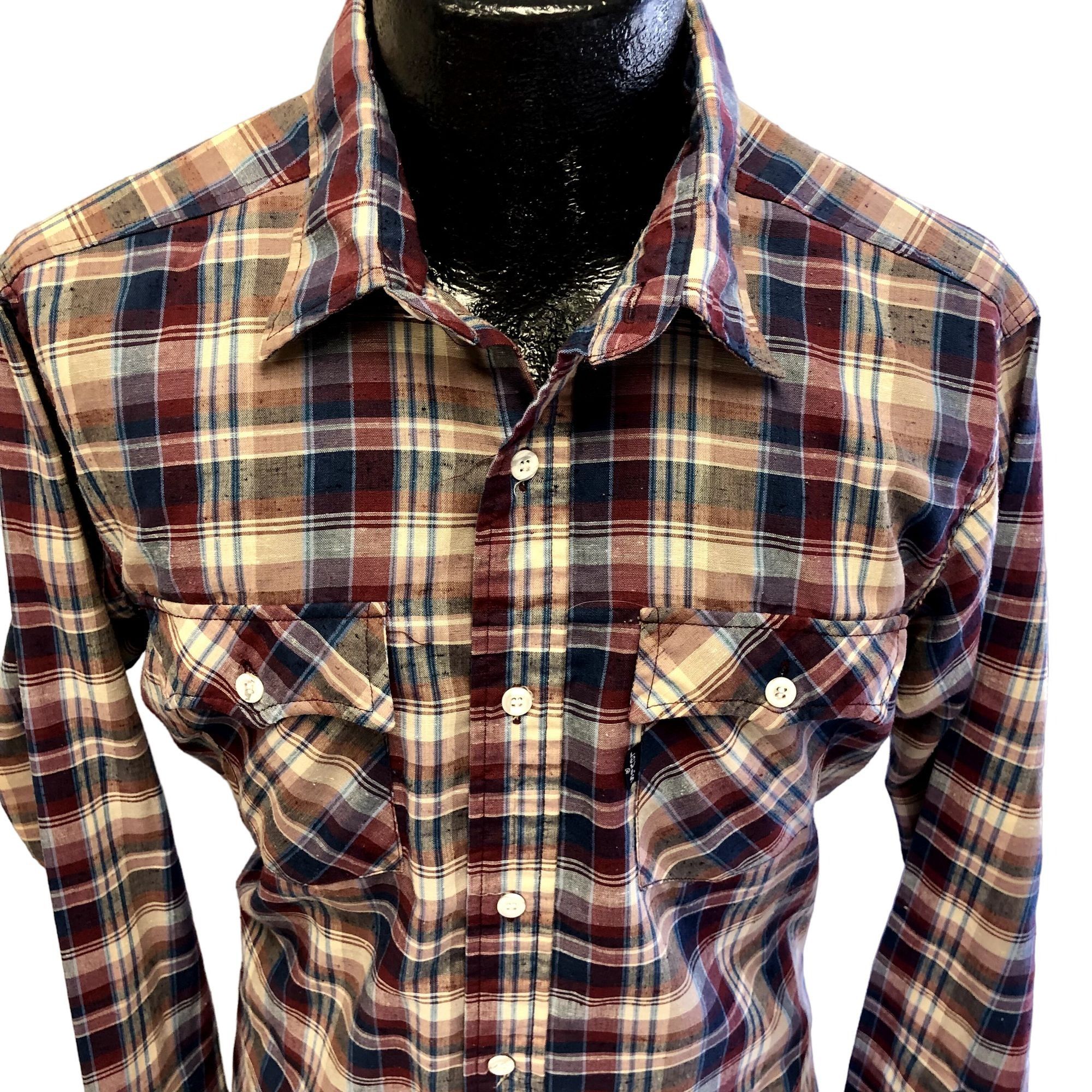 Levi's Vintage 60's Levis Men's MoD Maroon Blue SHADOW PLAID Flecke Size US L / EU 52-54 / 3 - 2 Thumbnail