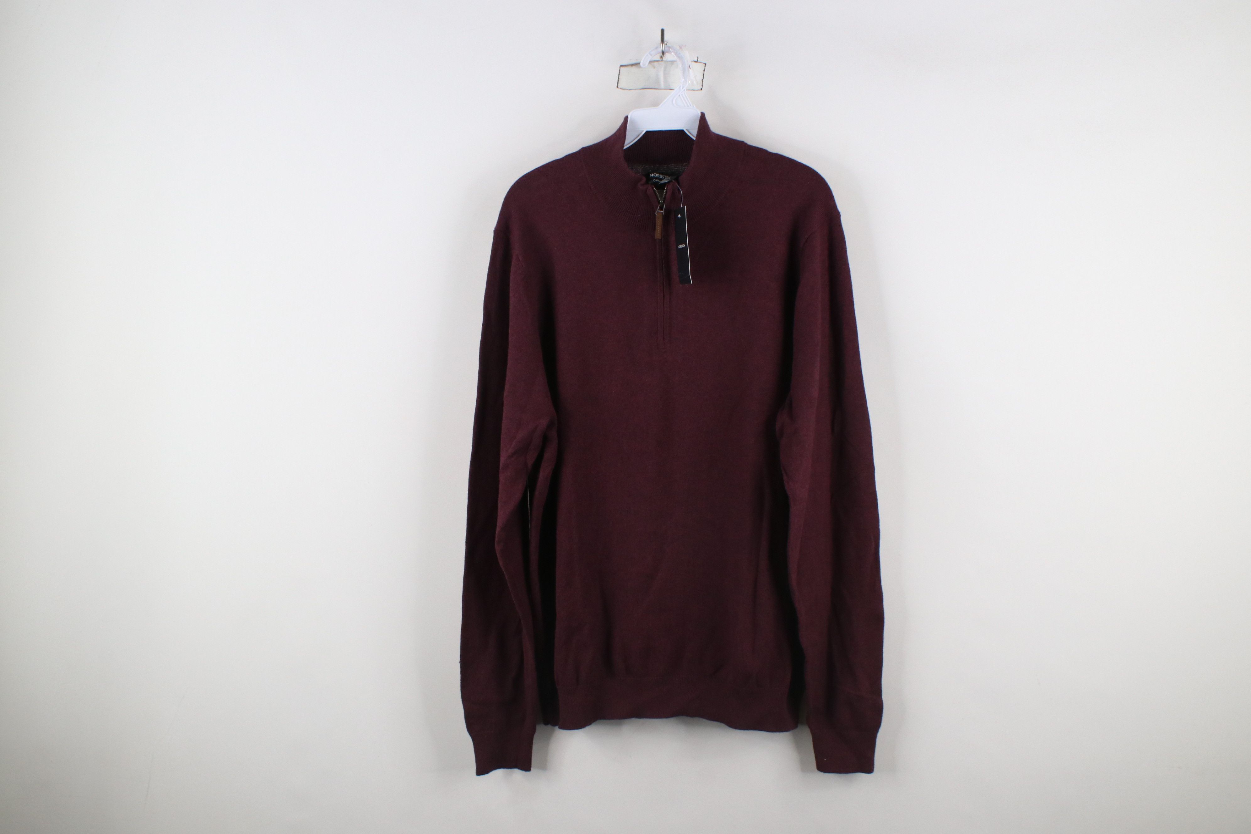 Vintage New Nordstrom Cotton Cashmere Knit Half Zip Pullover Sweater Size US L / EU 52-54 / 3 - 1 Thumbnail