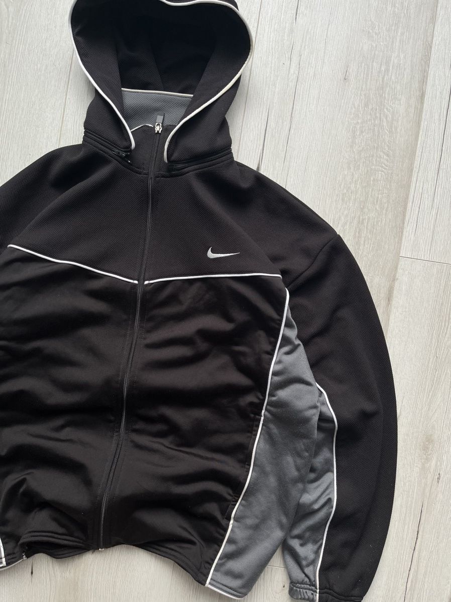 Nike × Vintage NIKE Vintage 90s Big Swoosh Y2K Track Zip Jacket Hoodie USA Size US XL / EU 56 / 4 - 3 Thumbnail