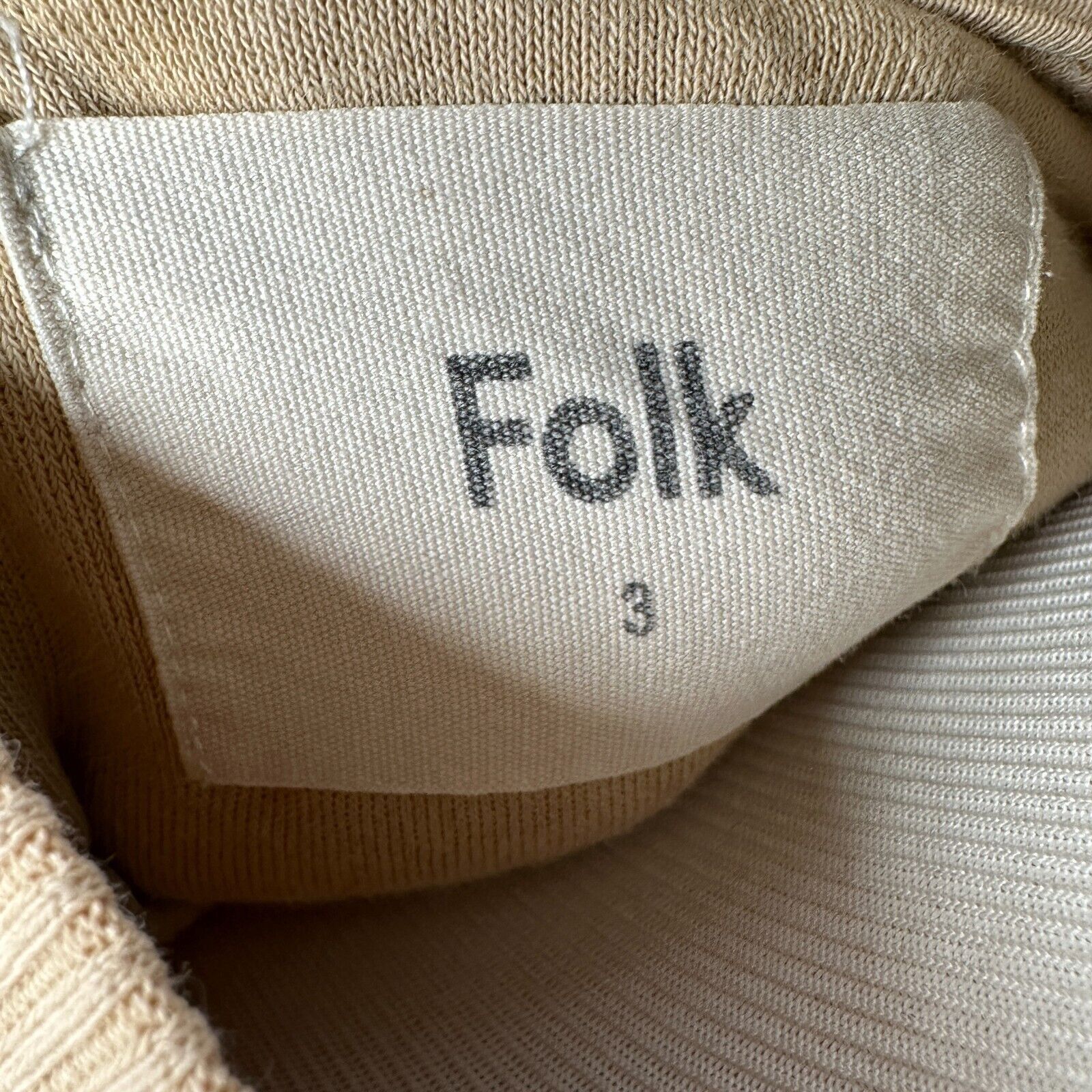 Folk Folk Sweatshirt 3 Medium Beige Tan Fleece Lined Pullover Size US M / EU 48-50 / 2 - 8 Thumbnail
