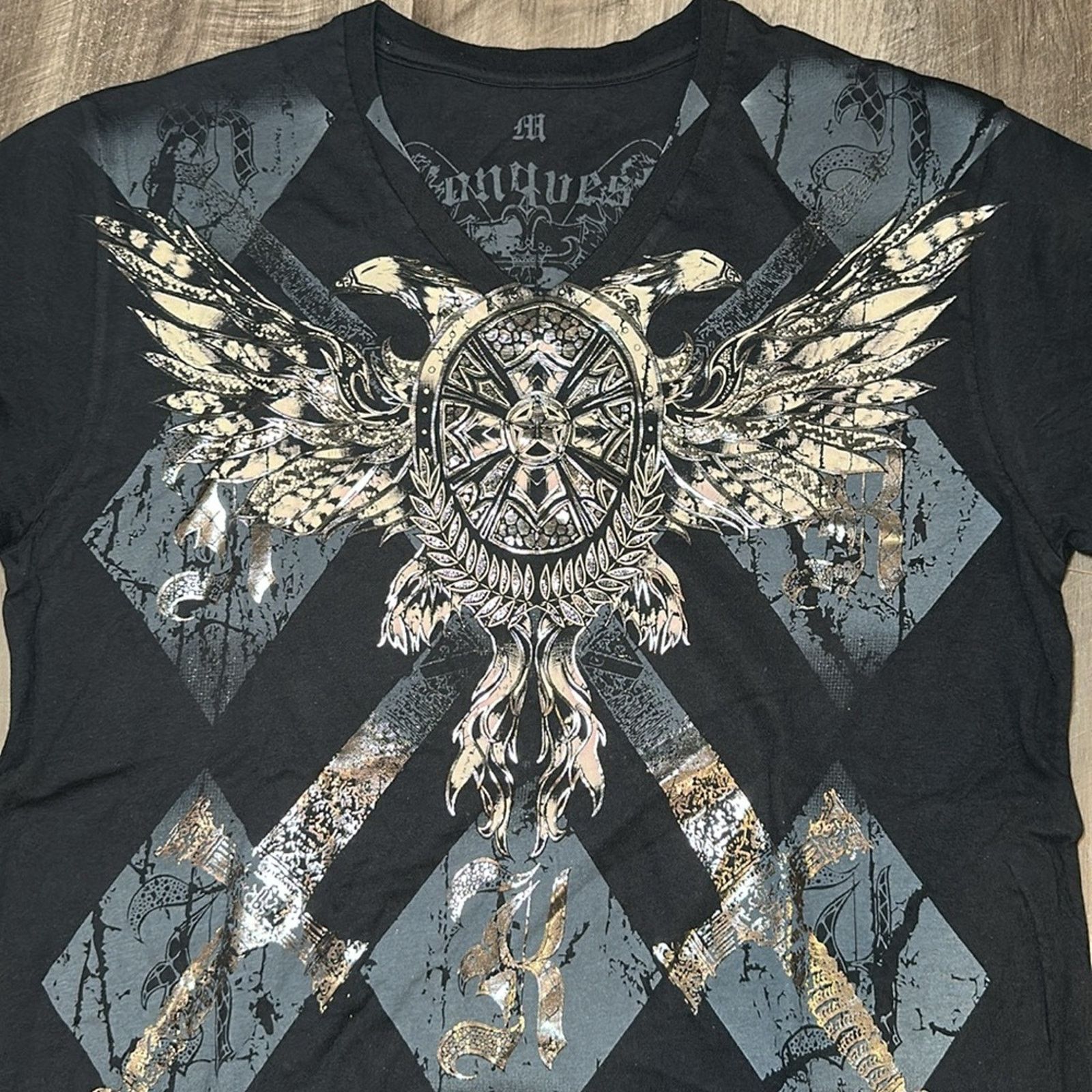 Other Konquest Metallic Studded V-Neck Y2K Tee - Medium Size US M / EU 48-50 / 2 - 5 Thumbnail