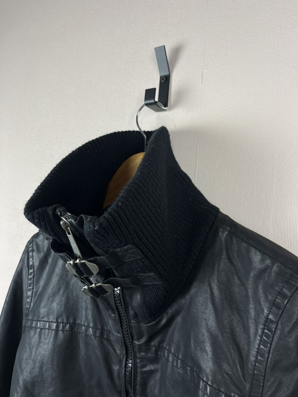Diesel Vintage Diesel Biker Jacket Motorcycle Black Spalmatura Size US S / EU 44-46 / 1 - 4 Thumbnail
