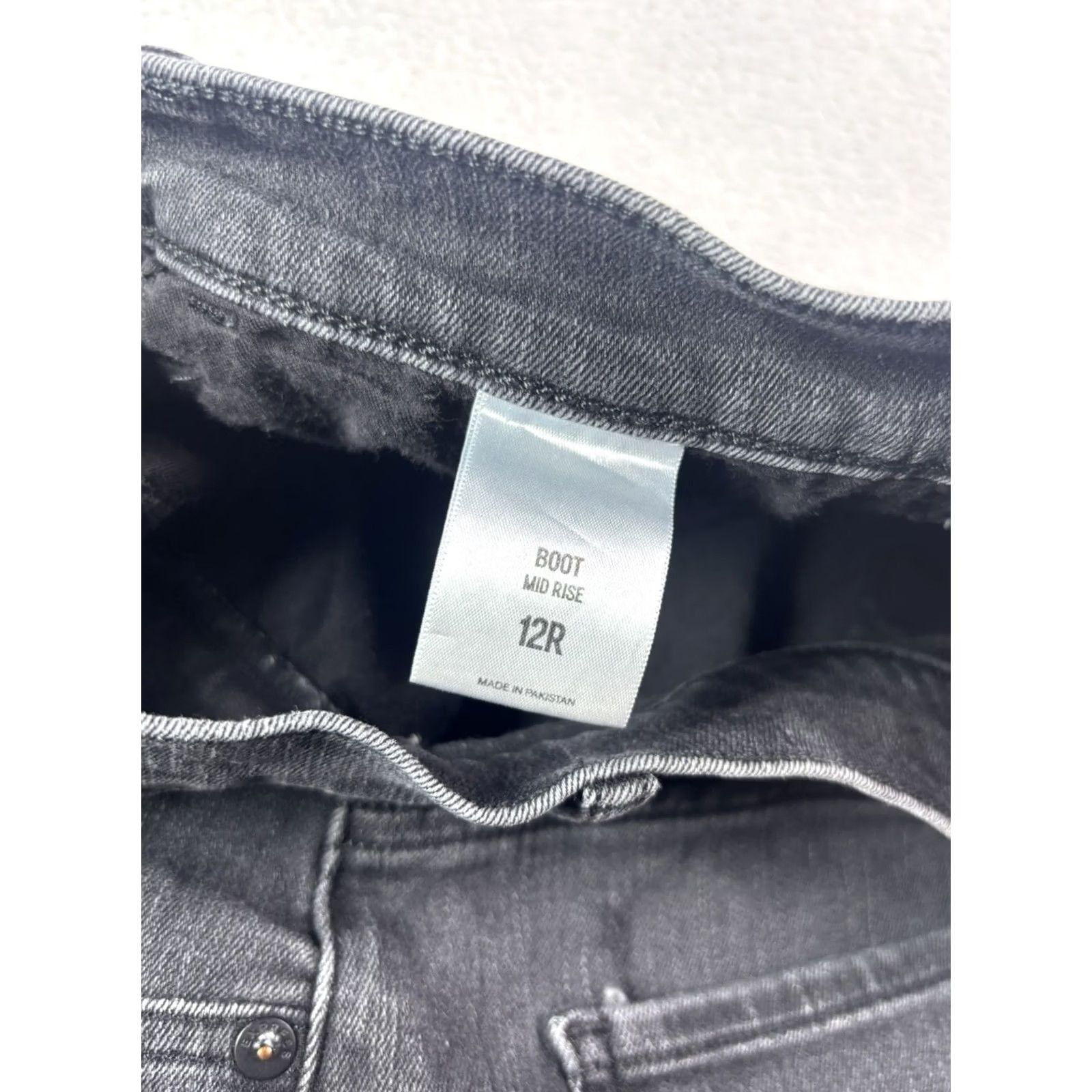 Express Express Jeans Bootcut Womens Size 12 Light Black Denim Stretch Pockets - Bootcut, Regular Fit, Mid Rise, Button Zip Closure, Denim - Express Size 24" / US 00 / IT 34 - 8 Thumbnail