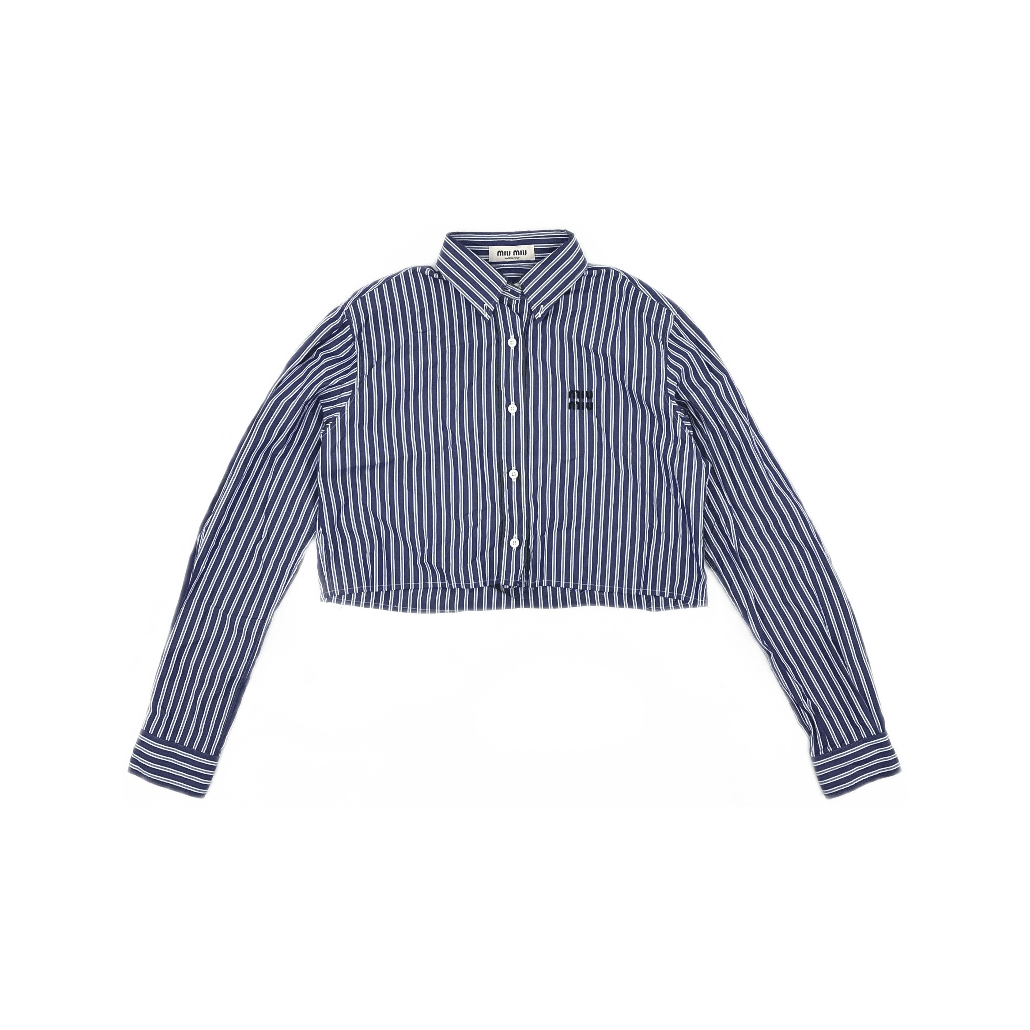 Miu Miu Miu Miu Striped Cotton Button Up Shirt Size 36 Size XS / US 0-2 / IT 36-38 - 1 Thumbnail