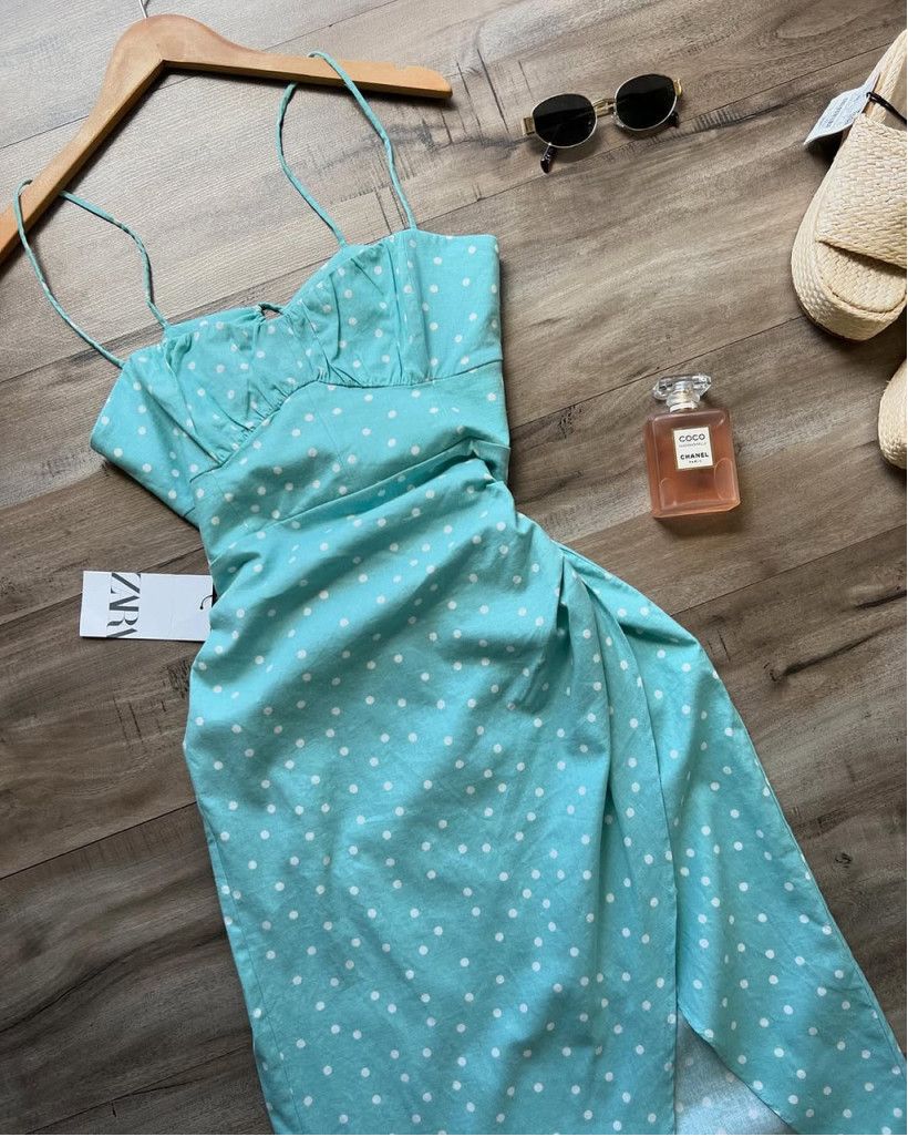 Zara Zara Linen blend polka dot midi dress Size S Size S / US 4 / IT 40 - 9 Thumbnail