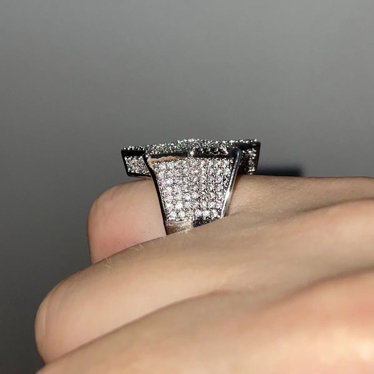 Jewelry Silver color iced out ring Star Size ONE SIZE - 8 Thumbnail