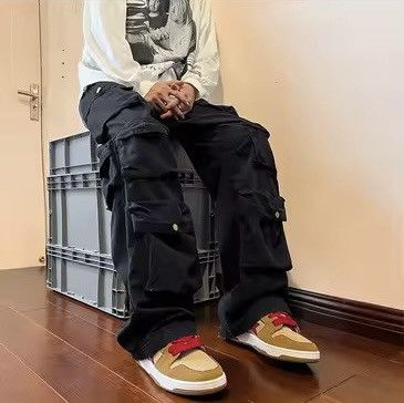 Japanese Brand Baggy Cargo Pants - Y2K Skate Streetwear Size US 31 - 2 Thumbnail