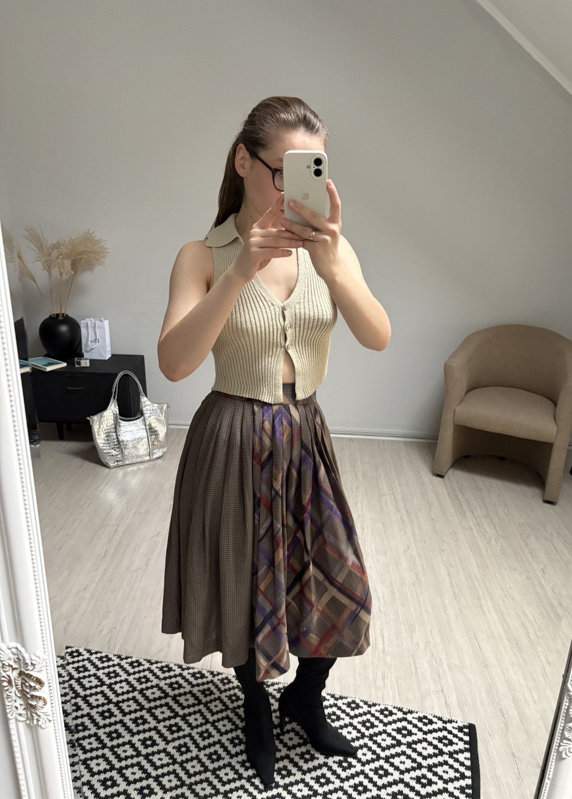 Other Vintage JEAN PATOU Boutique Paris Silk Skirt 70s Size 40 Size 28" / US 6 / IT 42 - 4 Thumbnail