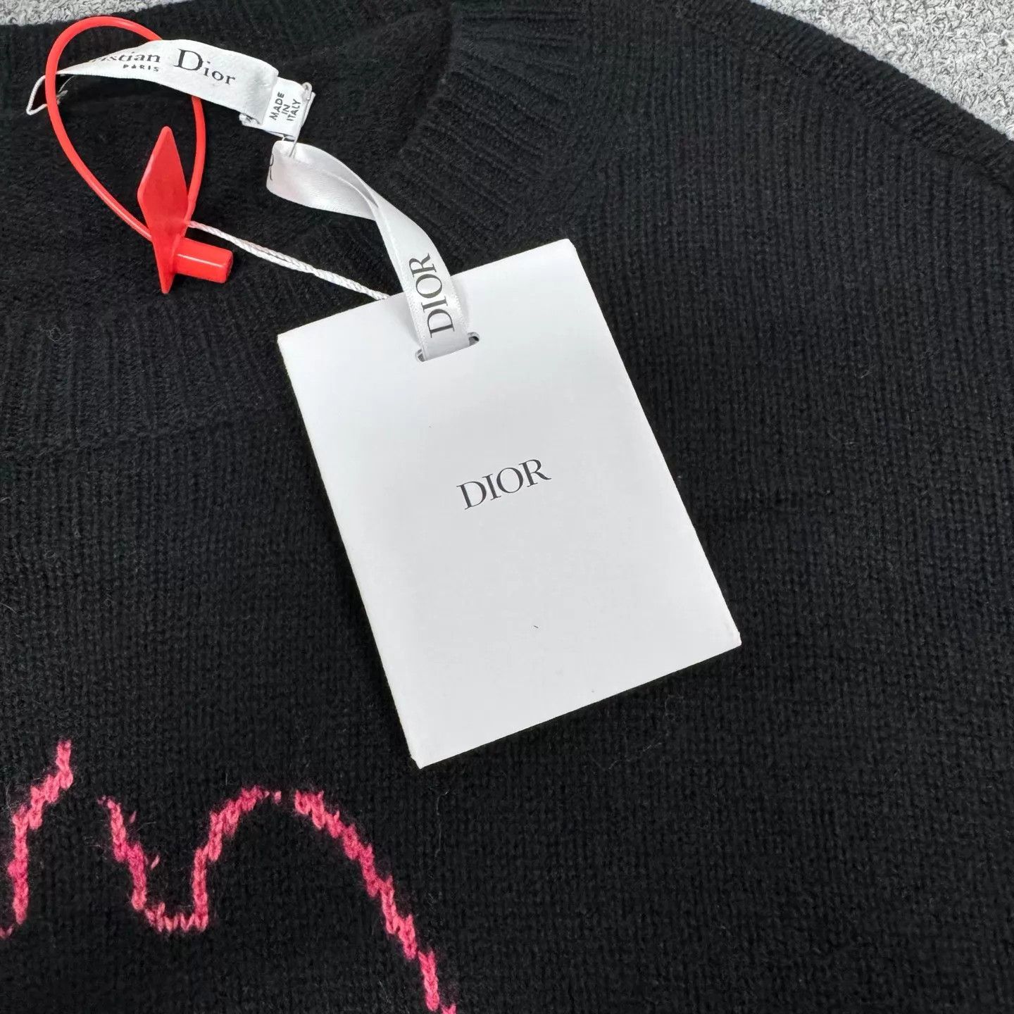 Dior Dior black pink peace dove embroidery cashmere sweater NWT Size M / US 6-8 / IT 42-44 - 4 Thumbnail