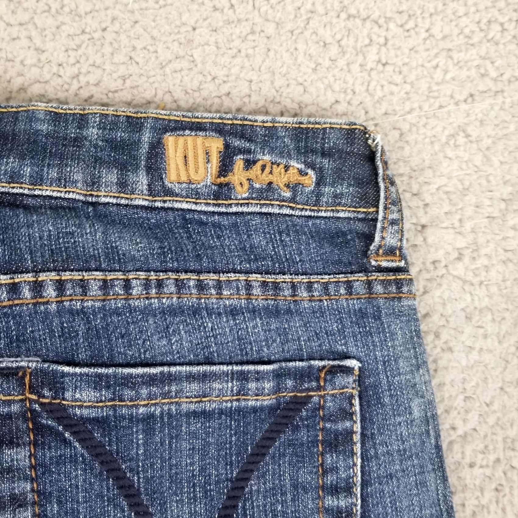Vintage KUT from the Kloth Jeans Women 4 Bootcut Denim Whiskers Low Rise 28X31 Blue Striped Cowboy Vintage: No Size 28" / US 6 / IT 42 - 7 Thumbnail