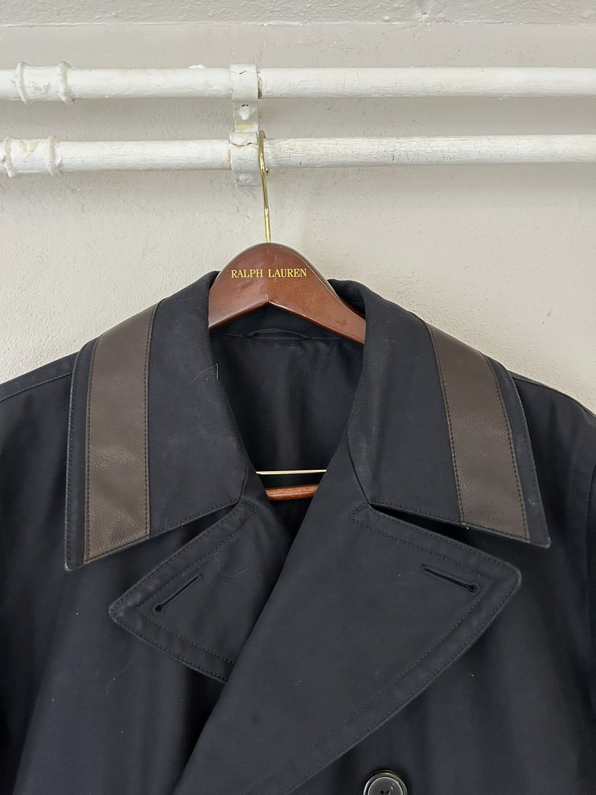 Hermes Hermes Peacoat with Leather Trimmings Size US L / EU 52-54 / 3 - 5 Thumbnail