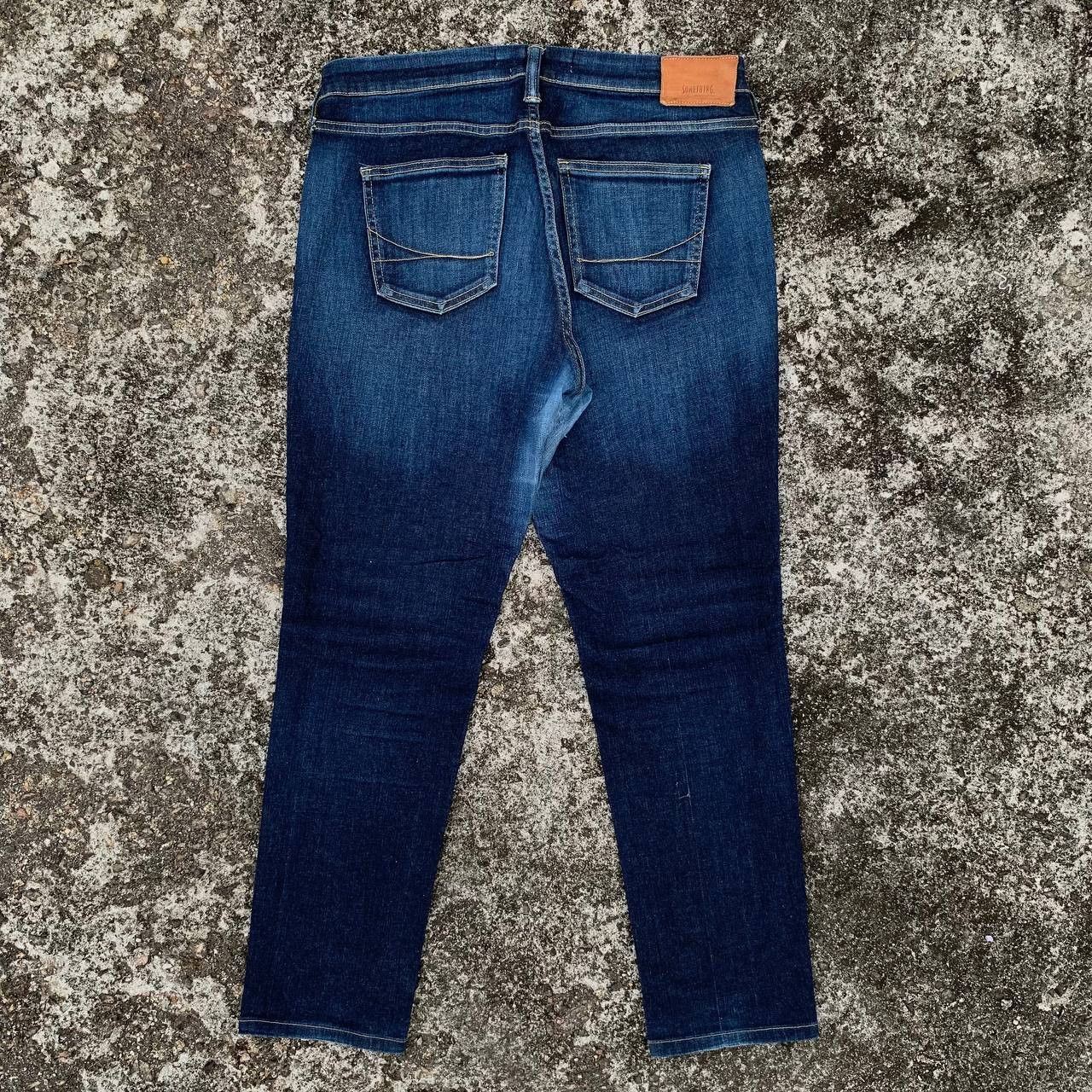 Japanese Brand Women Something Skinny Tapered Jeans Blue Wash Denim Size 34" / US 12 / IT 48 - 2 Thumbnail