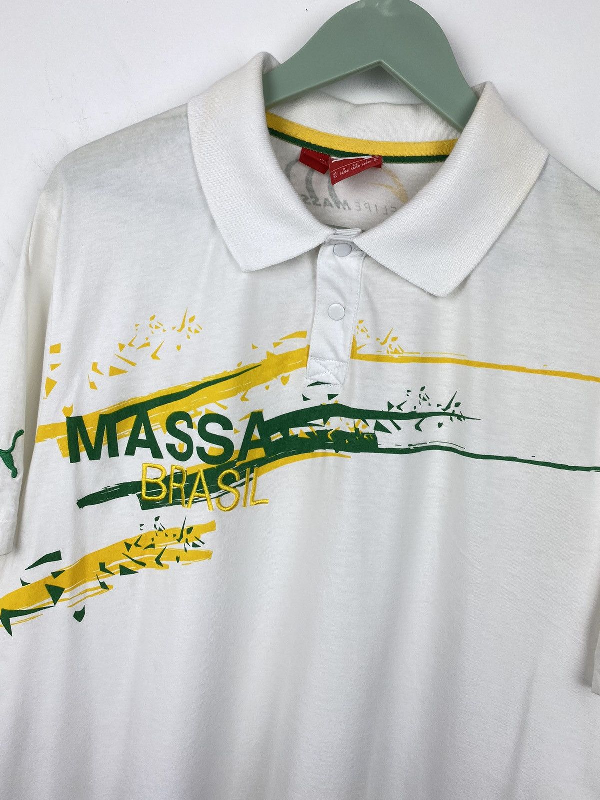 Puma Puma Ferrari Felipe Massa Brasil Polo Shirt F1 BMW Audi Size US XL / EU 56 / 4 - 2 Thumbnail