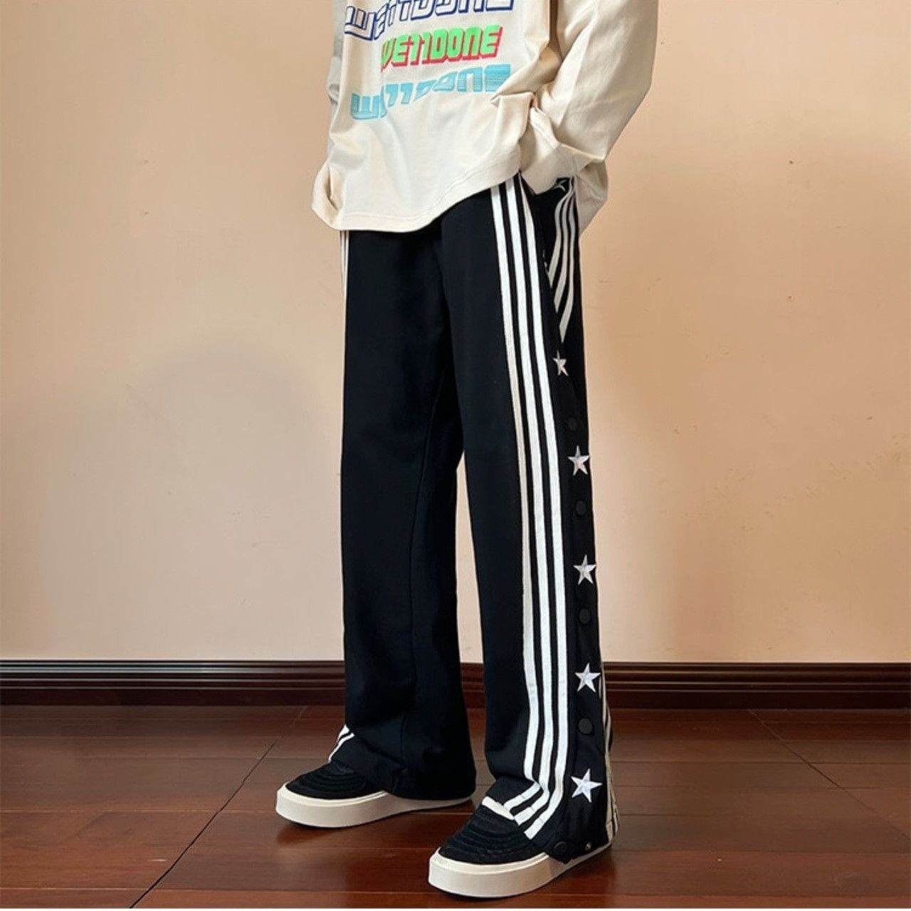 Other Hip hop stripped pants American style stars buttons joggers Size US 32 / EU 48 - 1 Thumbnail