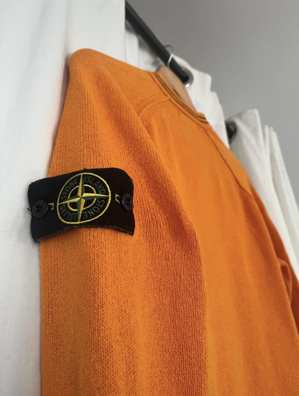 Stone Island Rare 90’s Massimo Osti Patch Orange Cotton Crew Neck Long Sleeve Jumper Pullover Sweater Size US M / EU 48-50 / 2 - 4 Thumbnail