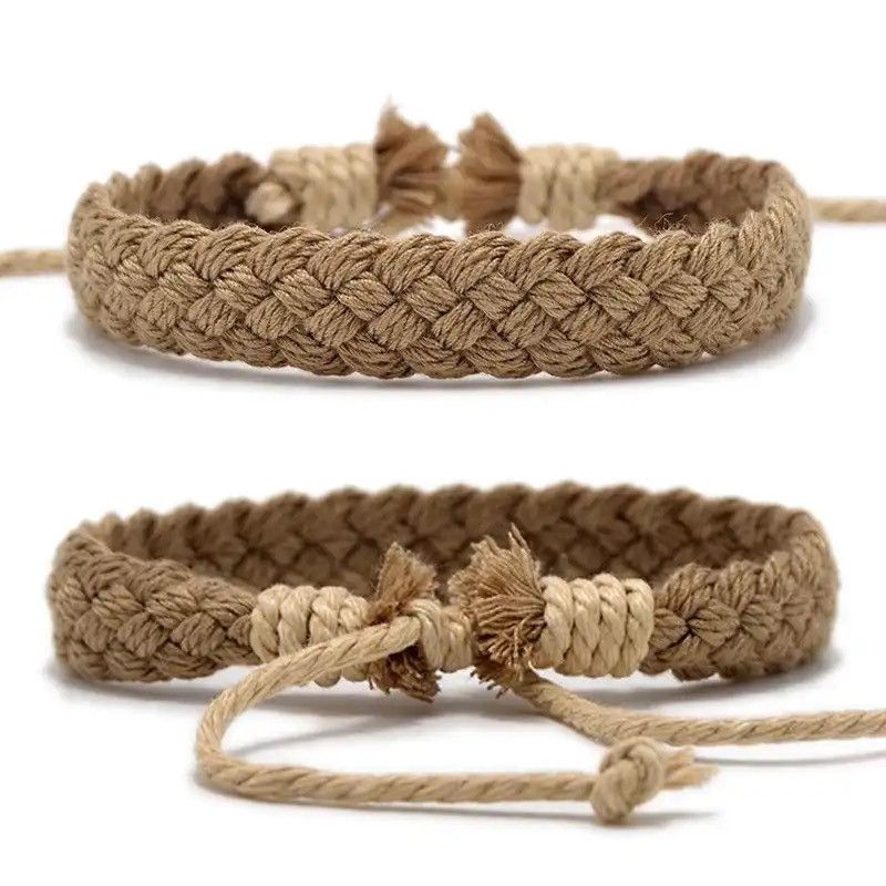Vintage Handmade Vintage Cotton Rope Charm Bracelet Size ONE SIZE - 1 Thumbnail