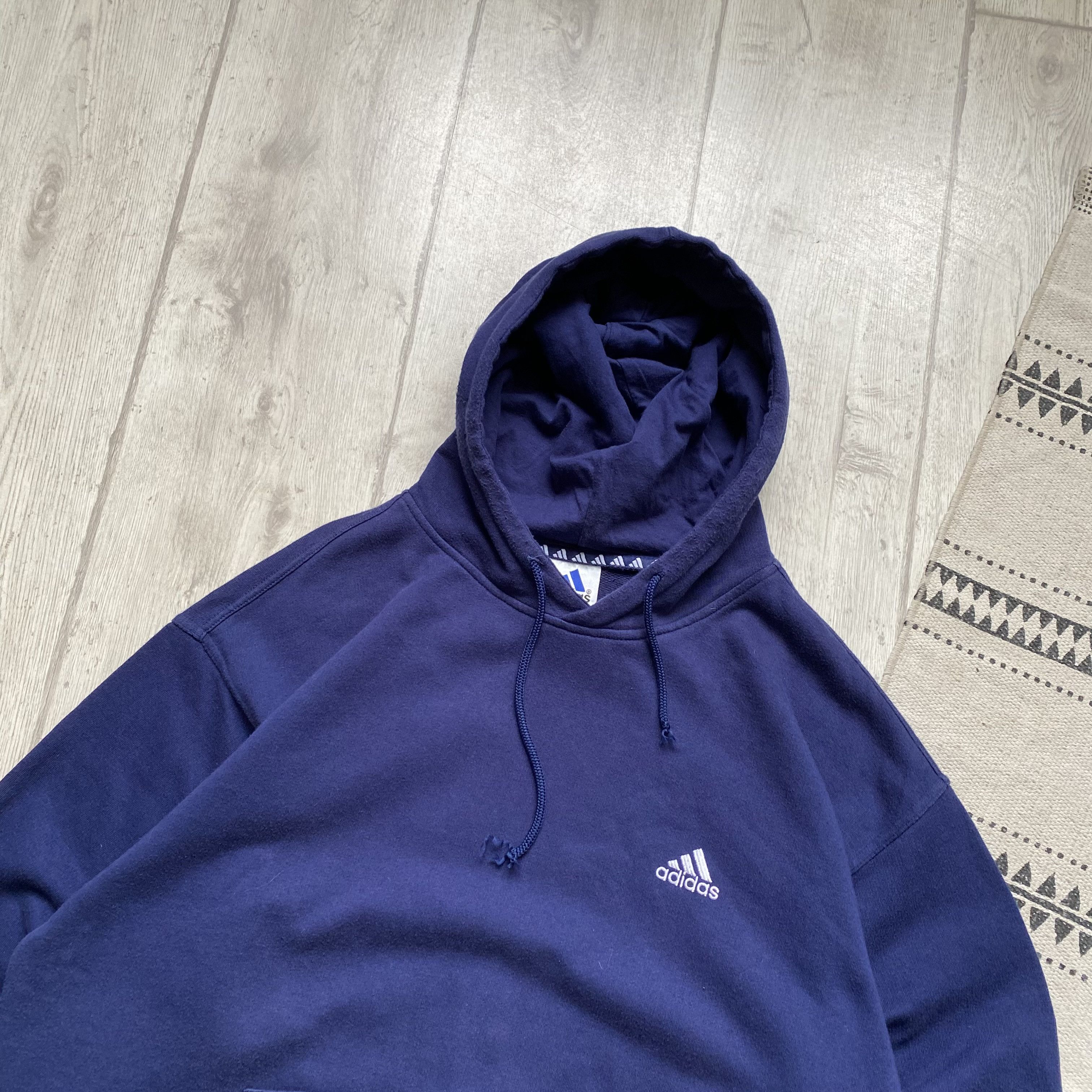 Adidas 🫐 Vintage 90s Adidas hoodie Y2K mini logo Size US L / EU 52-54 / 3 - 2 Thumbnail