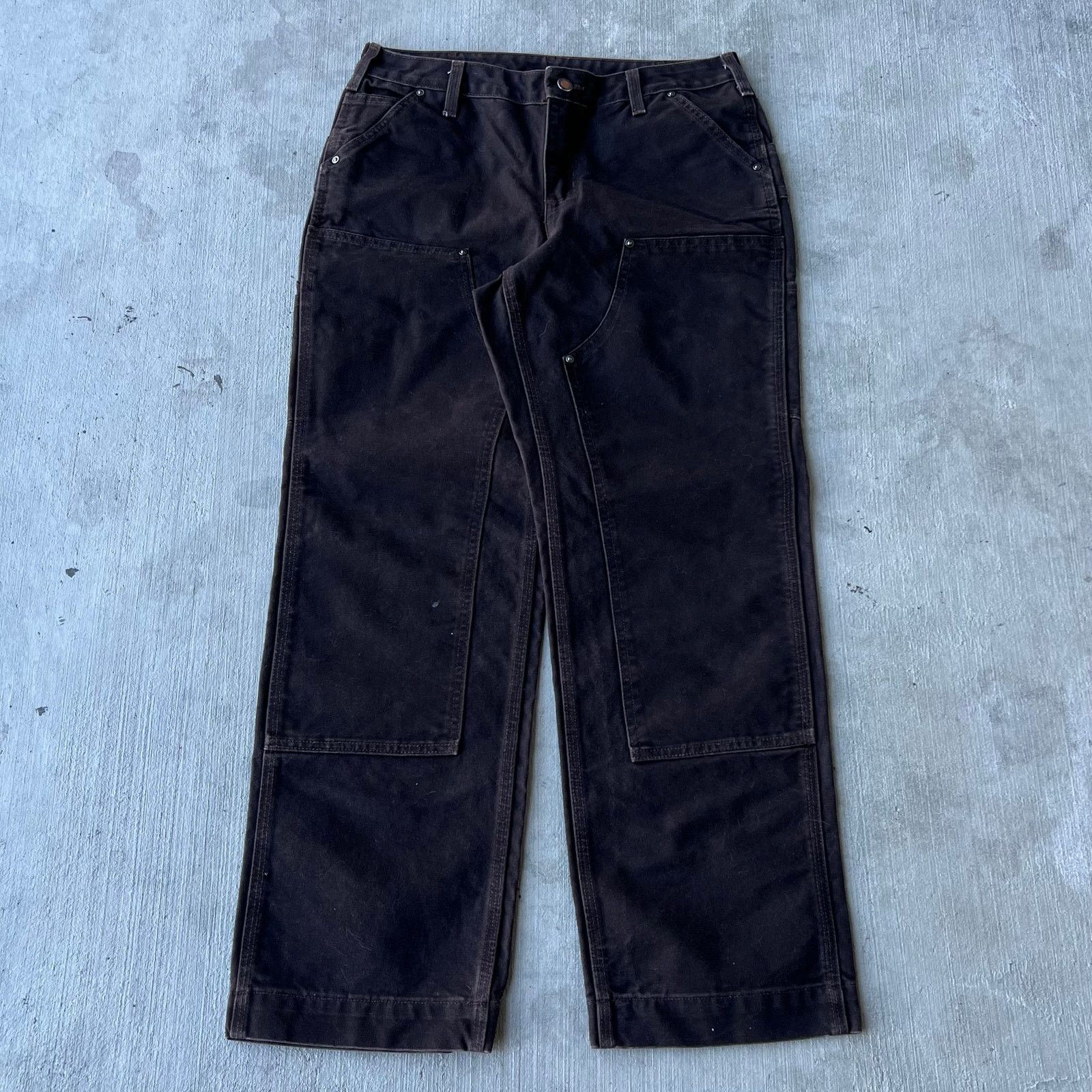 Carhartt × Vintage Vintage Y2K Carhartt brown WOMENS double knee work pants Size US 31 - 1 Thumbnail