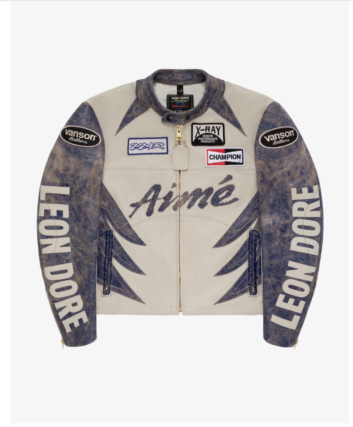Aime Leon Dore Cafe Racer Leather Moto Jacket large | Grailed