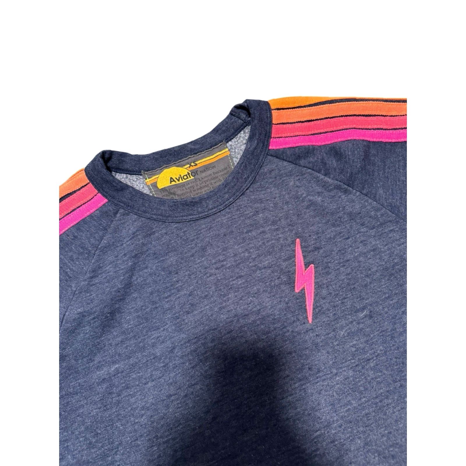 Aviator Nation AVIATOR NATION Bolt Cropped Classic Five Stripe Crewneck Sweatshirt XS Size XS / US 0-2 / IT 36-38 - 5 Thumbnail