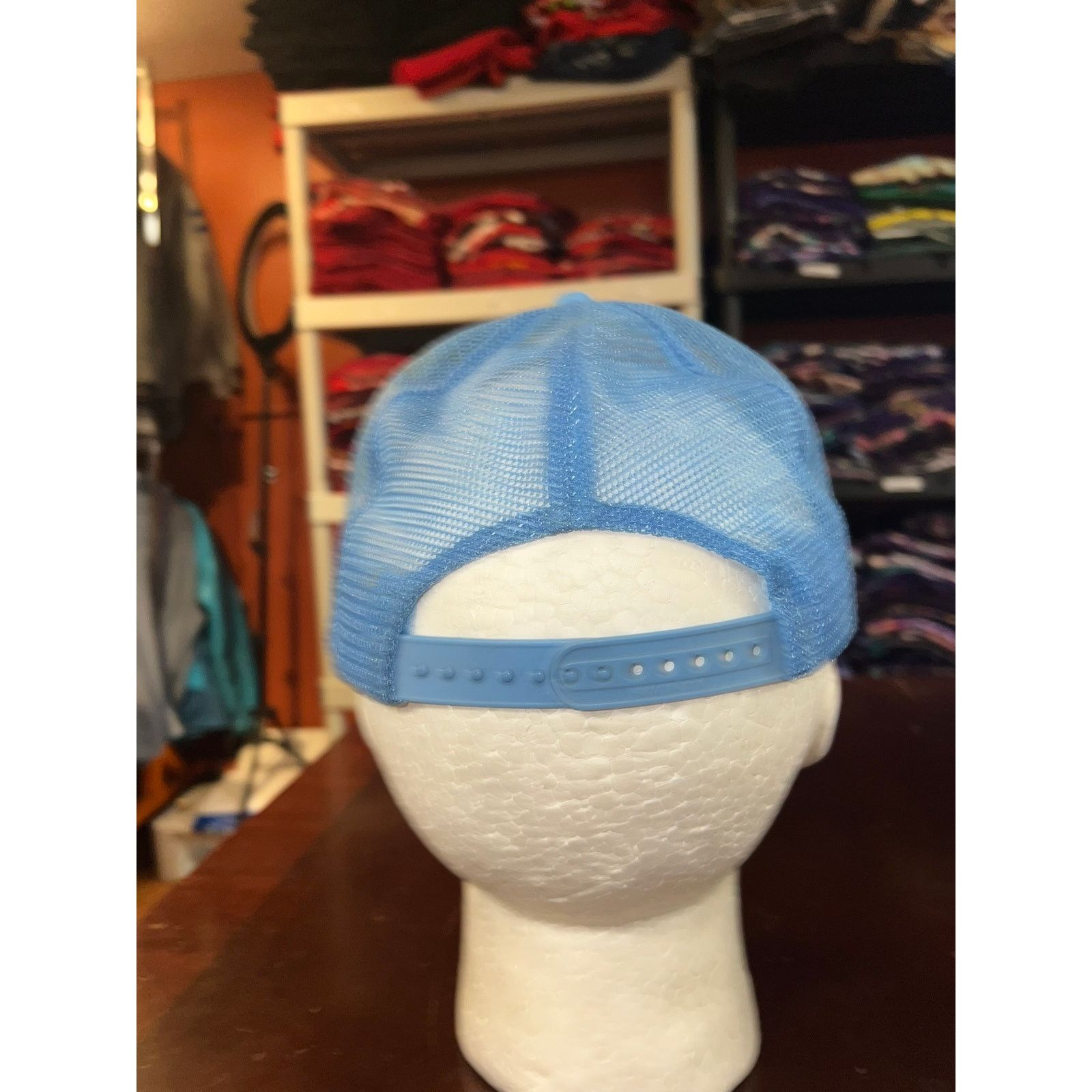 Vintage Vintage White Blue Hat Trucker Blank Cap Snapback Headwear Size ONE SIZE - 4 Thumbnail