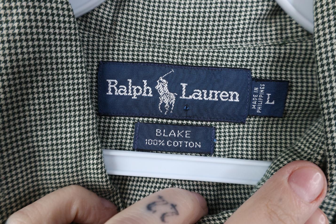 Polo Ralph Lauren Vintage 90s Ralph Lauren Houndstooth Collared Button Shirt Size US L / EU 52-54 / 3 - 6 Thumbnail