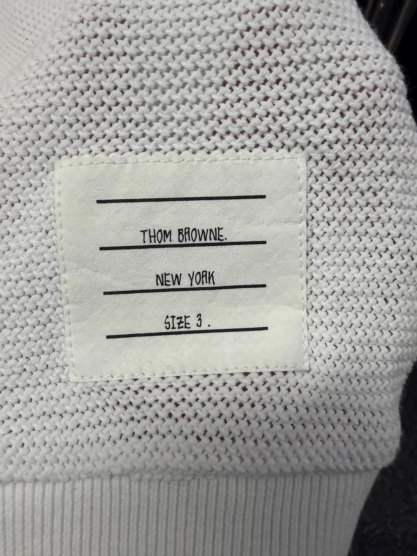 Thom Browne Thom Browne Men's 4-Bar White Knit Cardigan Size 3 Size US L / EU 52-54 / 3 - 4 Thumbnail