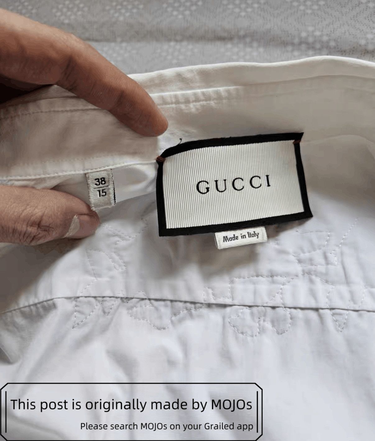 Gucci Sz 38 Gucci Dragon Stitch Shirt mojos4023 Size US M / EU 48-50 / 2 - 3 Thumbnail