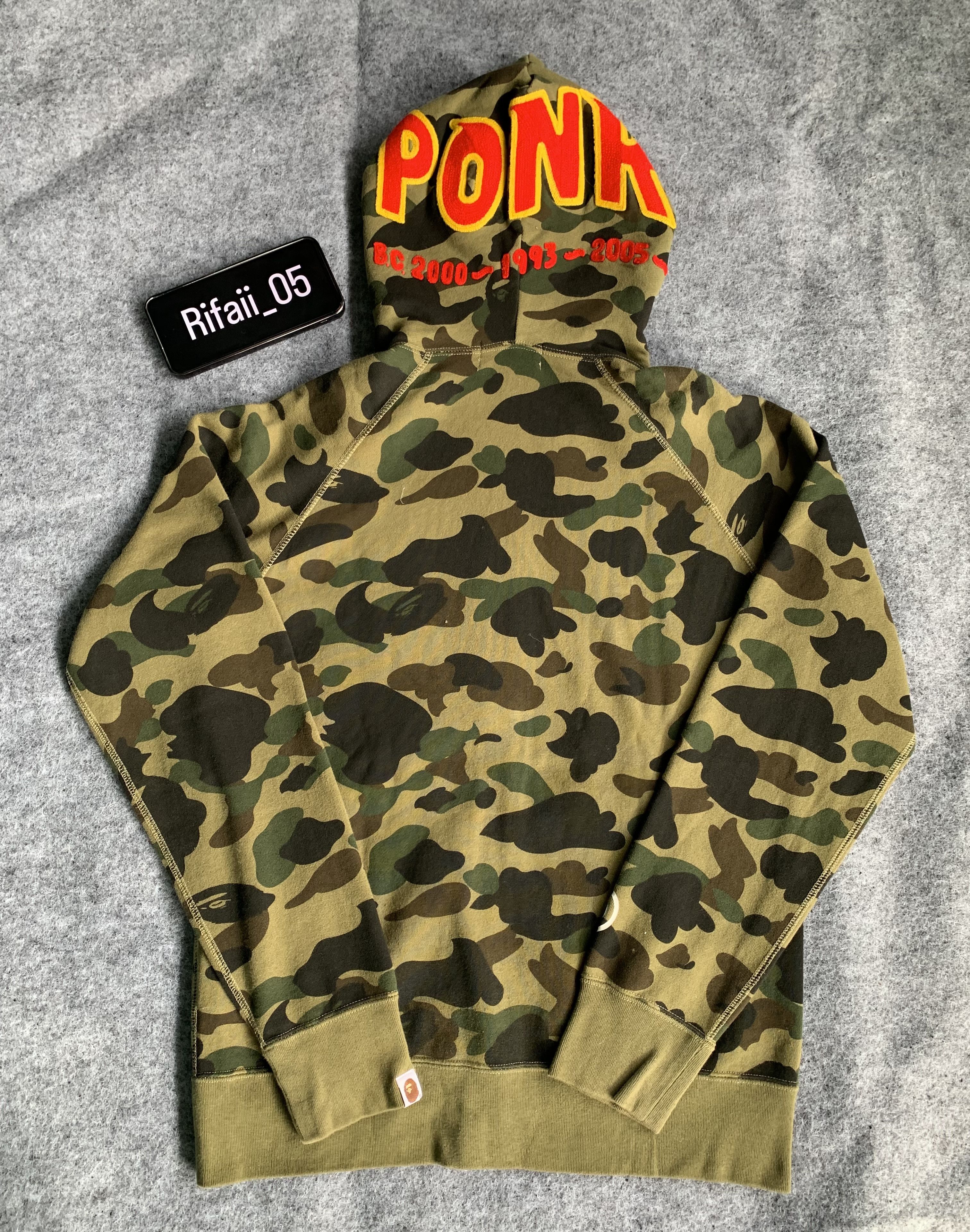 Bape Bape shark hoodie green camo Size US M / EU 48-50 / 2 - 2 Thumbnail