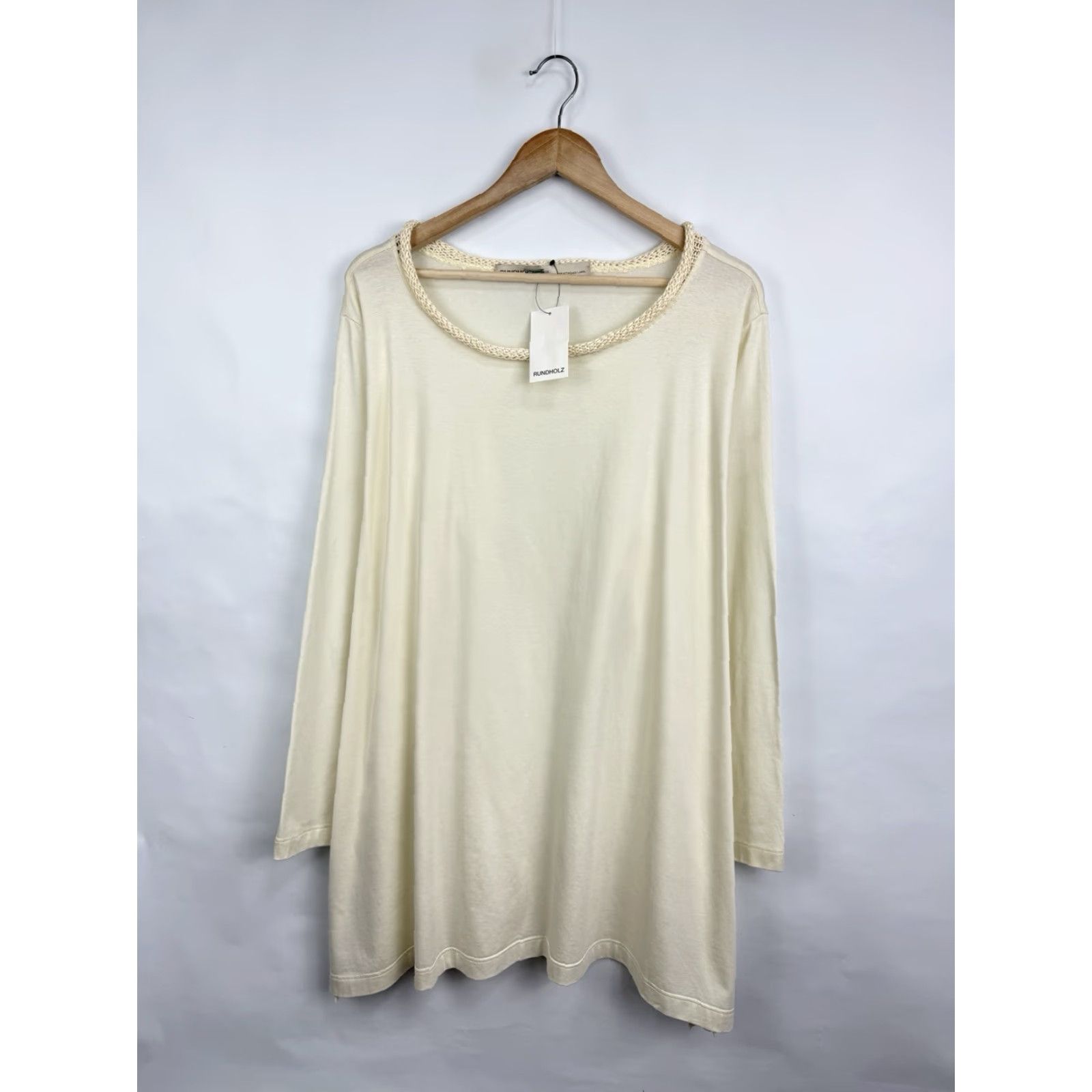 Vintage VINTAGE Rundholz Long Sleeve T-Shirt Dress OS Women Beige Green Y2K Rare NWT Dress Style T-Shirt Dress Woman OS Shoes? Size ONE SIZE - 3 Thumbnail