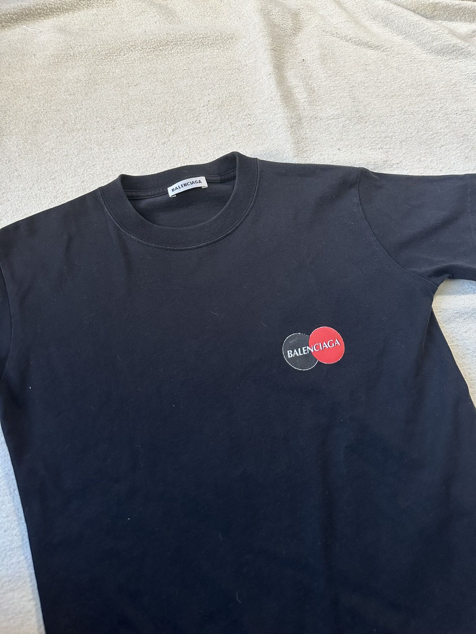 Balenciaga Balenciaga T-Shirt Mastercard Back Logo Print Black Size M / US 6-8 / IT 42-44 - 4 Thumbnail