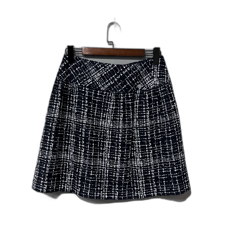 Blue Woven Chanel Style Mini Skirt -2505