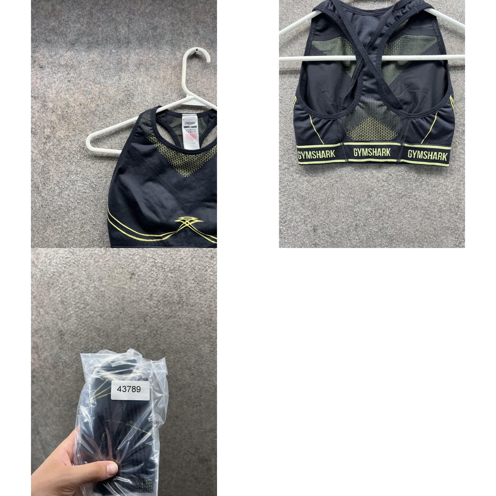 Gymshark Gymshark Womens Sports Bra M Black Seamless Racerback Athletic Size ONE SIZE - 8 Thumbnail