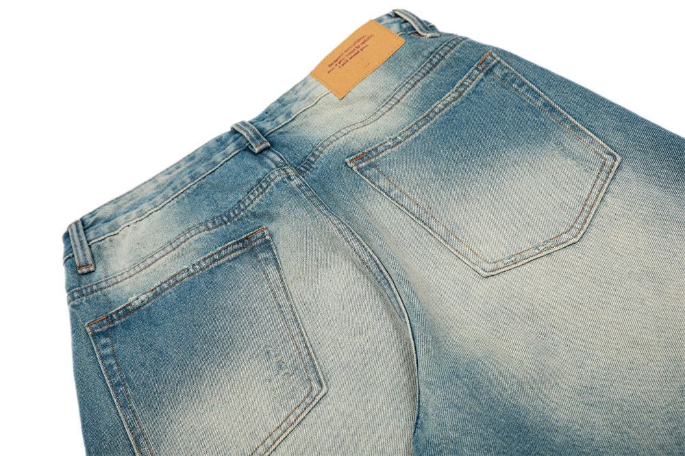 Japanese Brand × Jean Men's distressed loose flared punk washed contrast jeans Size US 32 / EU 48 - 5 Thumbnail