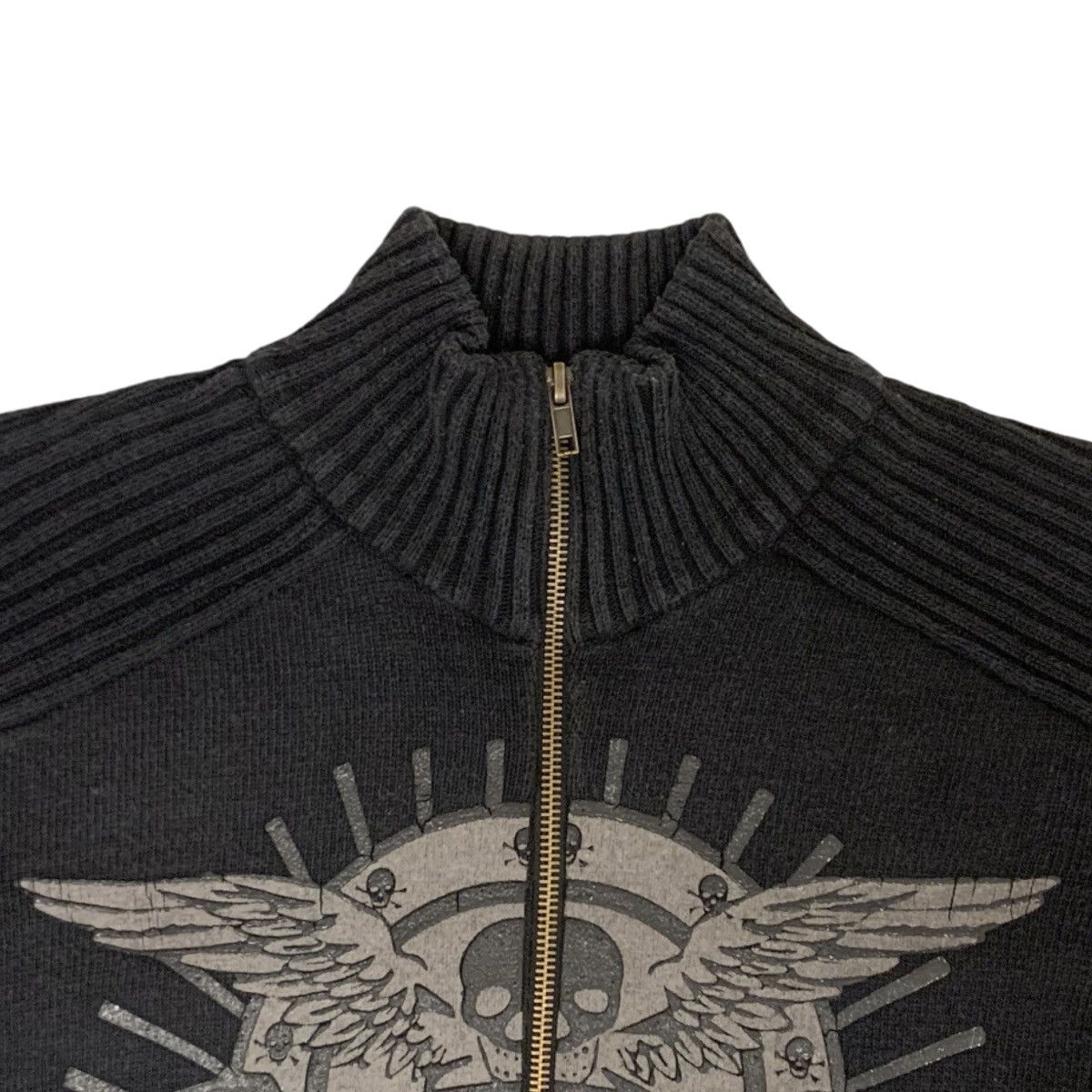 Vintage archive grunge print zip sweater Size US L / EU 52-54 / 3 - 3 Thumbnail