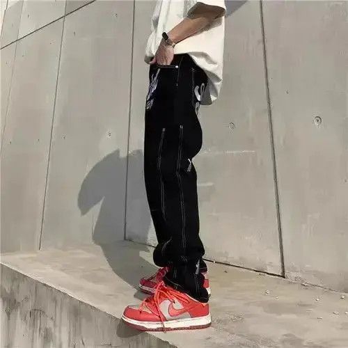 Japanese Brand High street vintage embroidered hip-hop baggy jeans Size US 32 / EU 48 - 4 Thumbnail