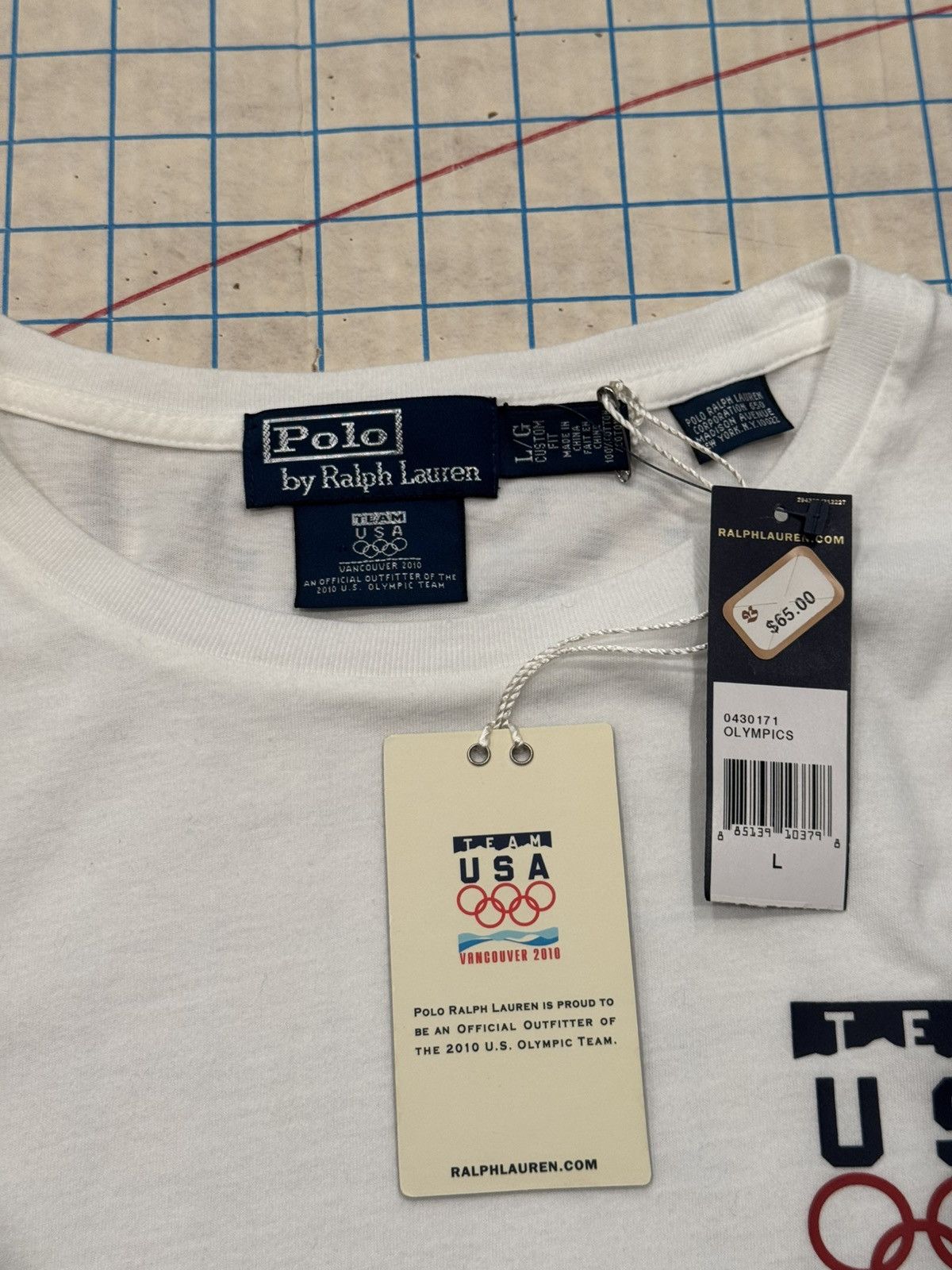 Polo Ralph Lauren NWT Polo Ralph Lauren Team USA 2010 Olympics L/S White Size US L / EU 52-54 / 3 - 6 Thumbnail