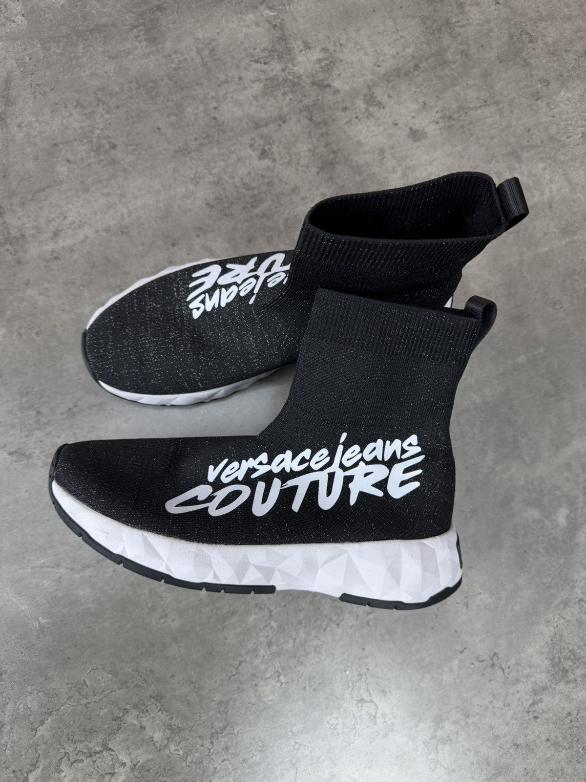 Versace Jeans Couture Versace Jeans Couture Sock Sneakers Black Logo Knit Size 40 Size US 10 / IT 40 - 8 Thumbnail