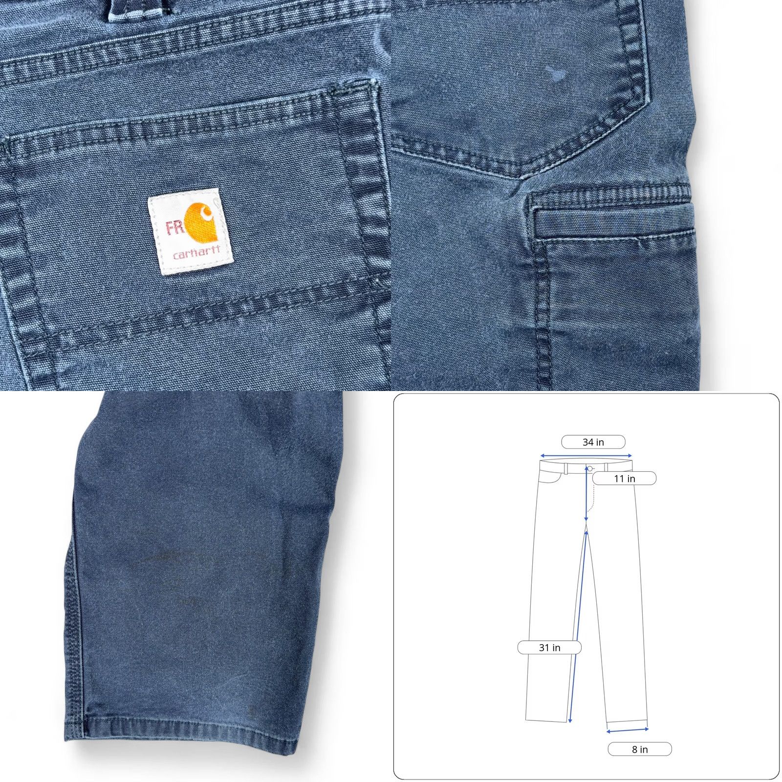 Carhartt Carhartt Pants Mens 34x31 Blue Relaxed Fit FR Utility Workwear Cargo Size US 34 / EU 50 - 8 Thumbnail