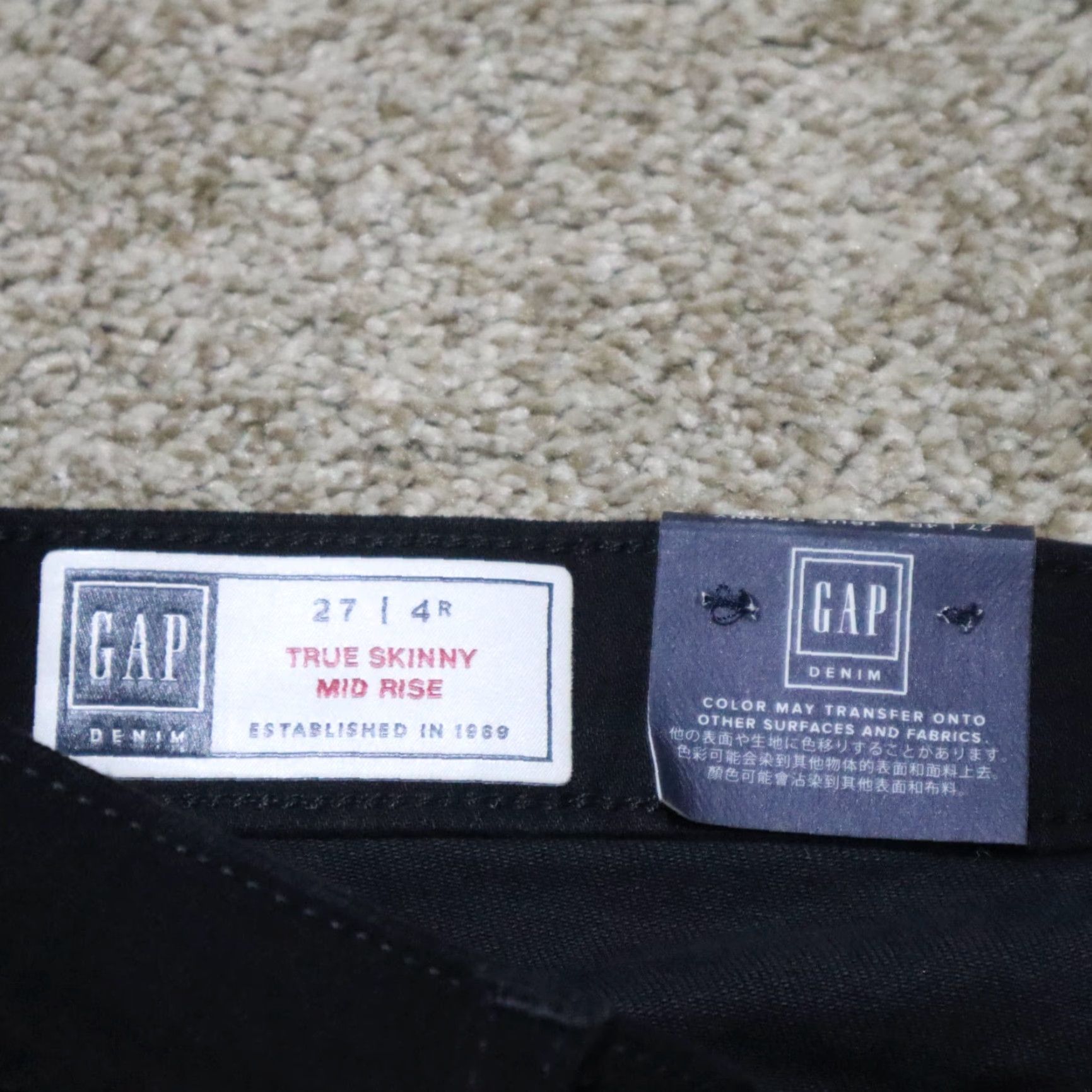Gap Gap Jeans Women Adult 27 Black Mid Rise Skinny Denim 5-Pocket Womens Size 27" / US 4 / IT 40 - 3 Thumbnail