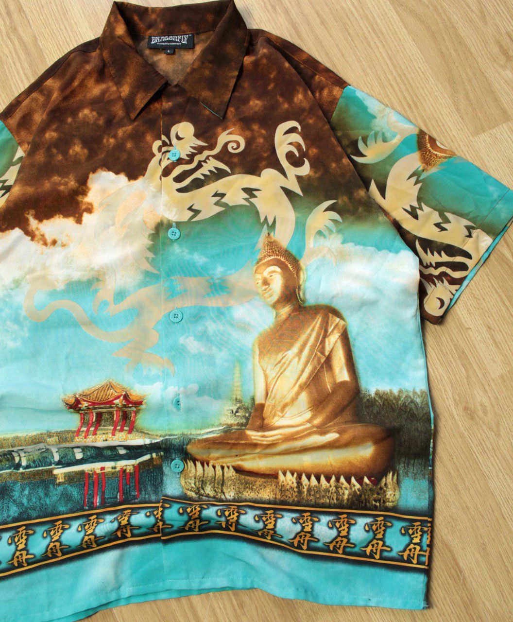 Dragonfly 🔥 Dragonfly Buddha All Over Print Mambo Versace Button Shirt Size US L / EU 52-54 / 3 - 3 Thumbnail