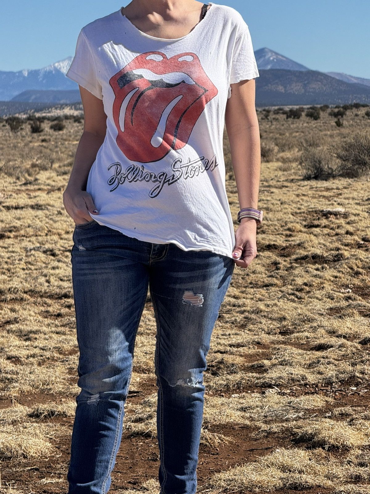 Band Tees × The Rolling Stones Rolling Stones Distressed Shirt Size M / US 6-8 / IT 42-44 - 2 Thumbnail