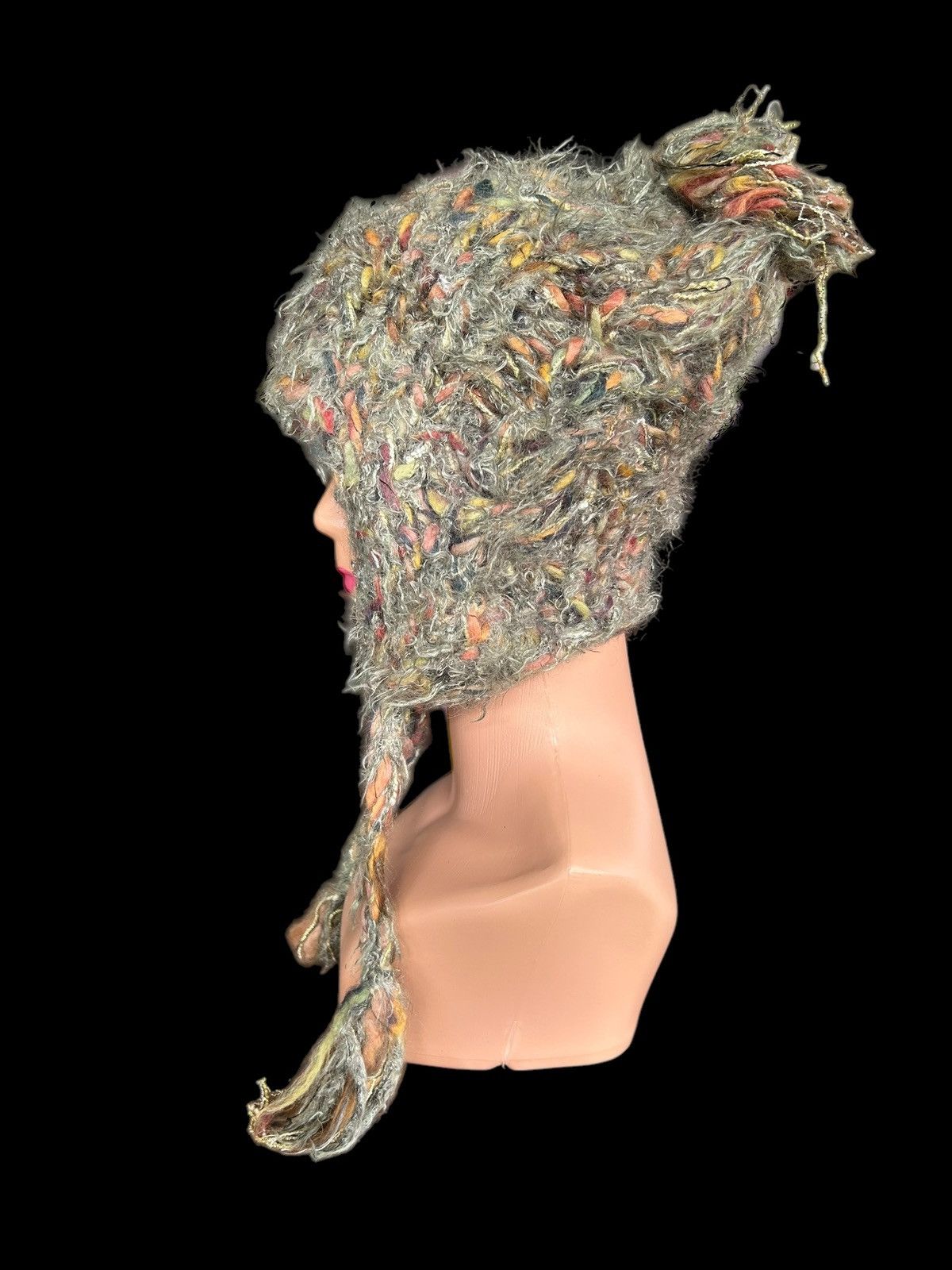 Japanese Brand × Kapital × Vintage CA4LA Made in Japan knitted Fur Beanie Hats Size ONE SIZE - 4 Thumbnail