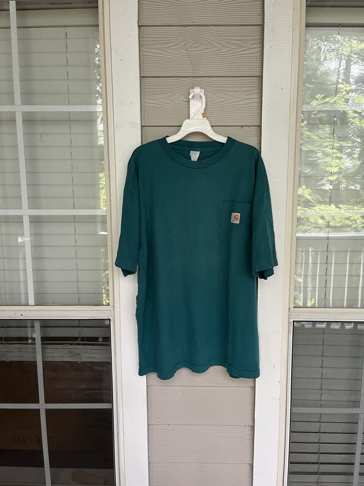 Carhartt Vintage Carhartt Teal Pocket Tee Size US XXL / EU 58 / 5 - 1 Thumbnail