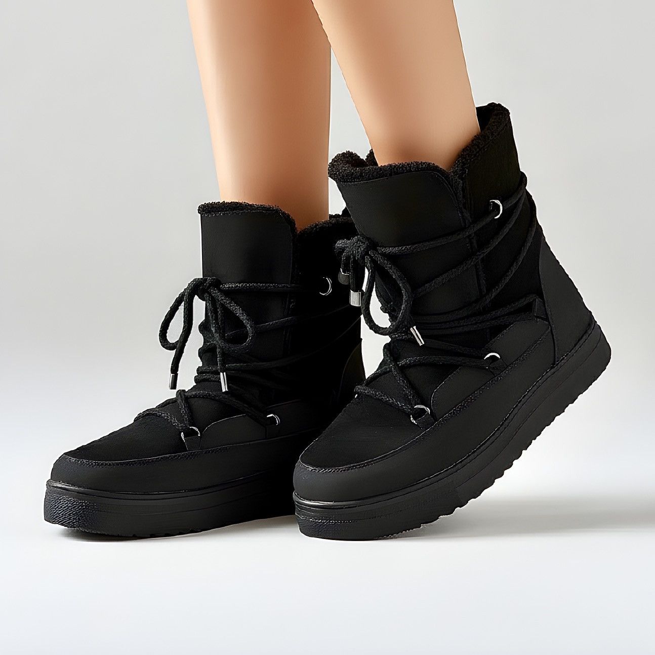 Other MIA Disa Black Faux Suede Women’s Lace Winter Boots Sz 8.5 Size US 8.5 / IT 38.5 - 5 Thumbnail