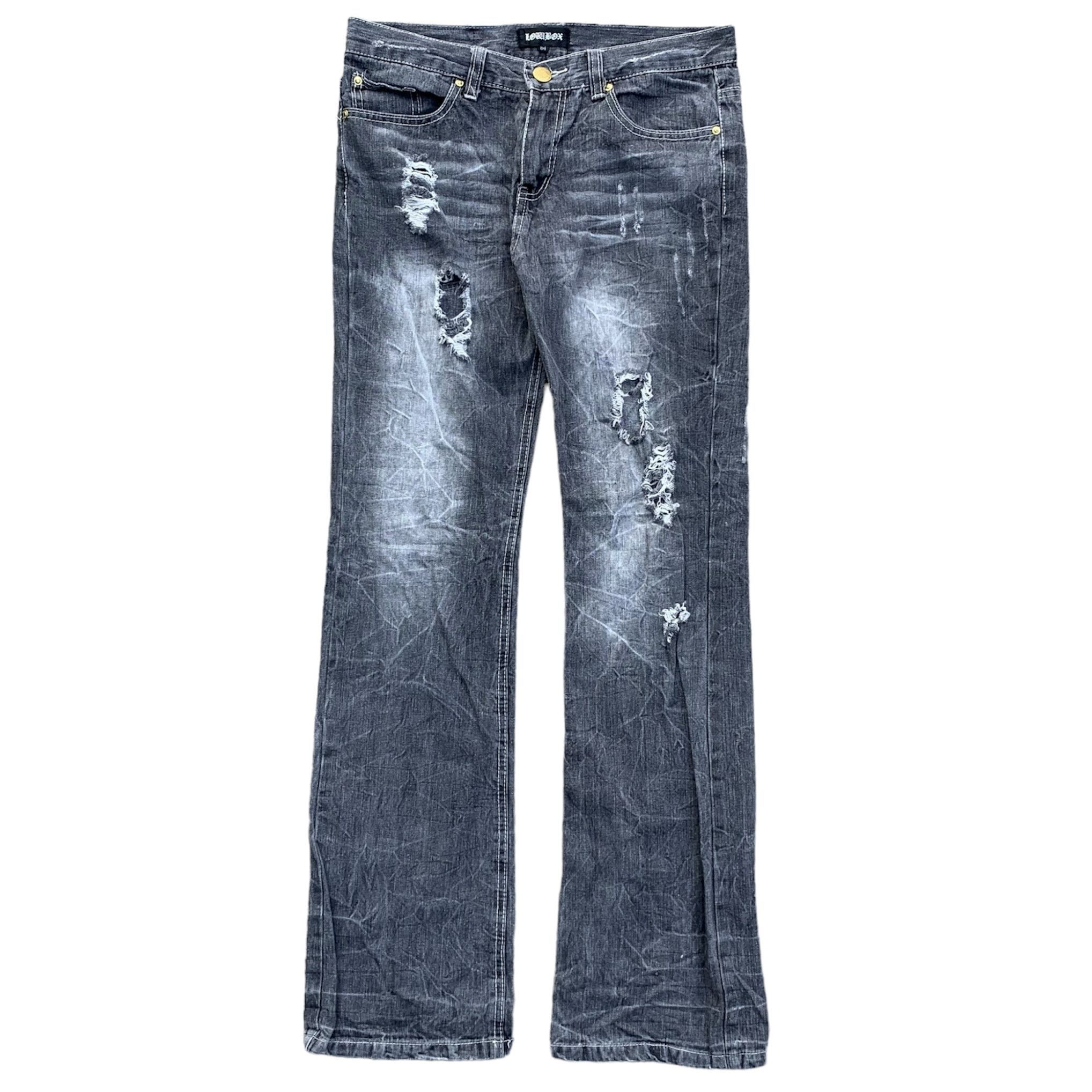 LOWBOX LOWBOX DISTRESSED FLARED PANTS Size US 32 / EU 48 - 1 Thumbnail
