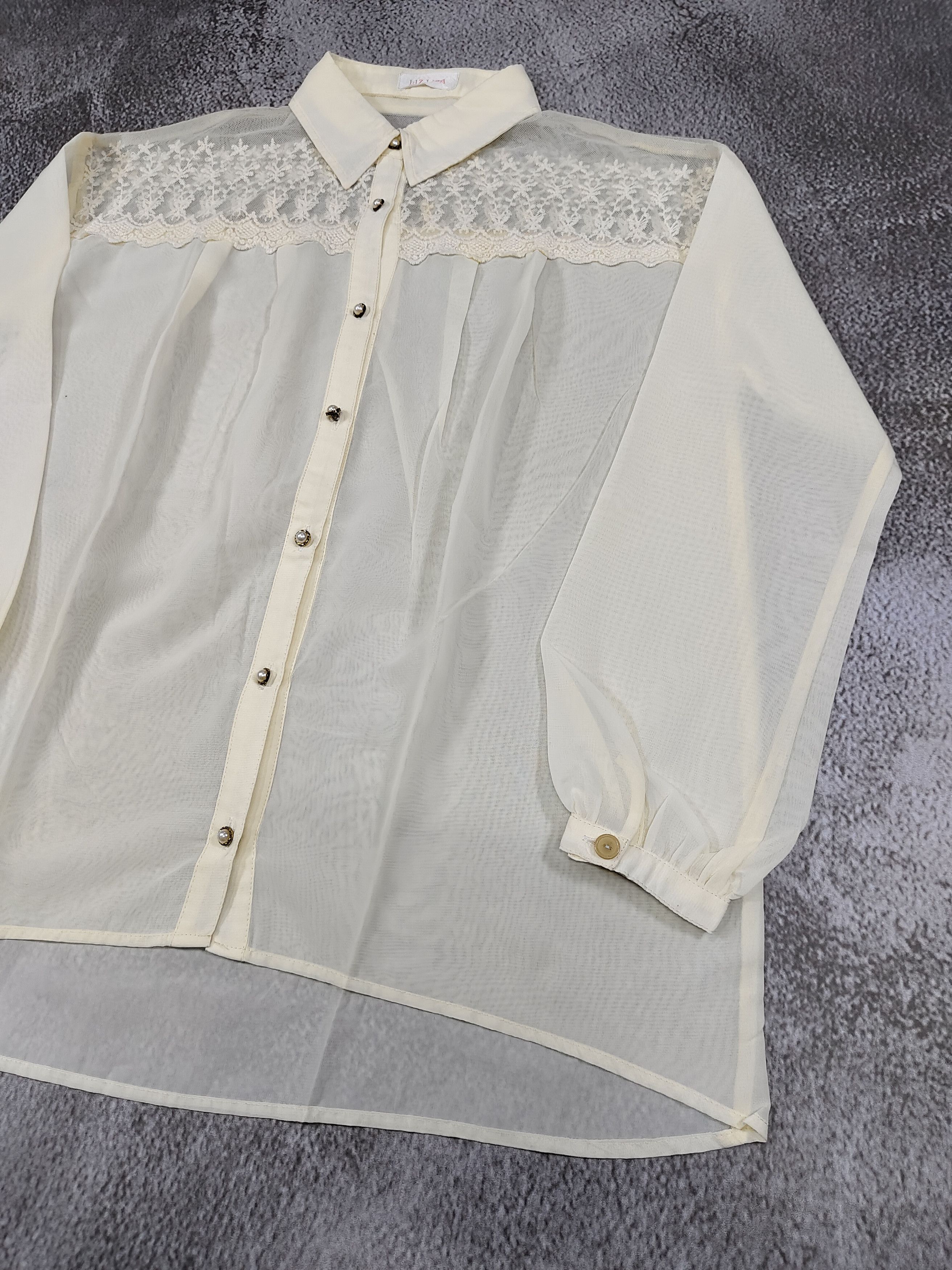 LIZ LISA 2000s Liz Lisa- Y2K Sheer Chiffon Lace Panel Floral Blouse Size M / US 6-8 / IT 42-44 - 5 Thumbnail